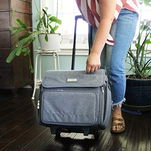 Everything Mary Deluxe Collapsible Rolling Craft Bag – Heather Gray Scrapbook Tote with Wheels – Portable Storage for Cricut, Art & Sewing – Lightweight, Stylish Travel Organizer - Image 2