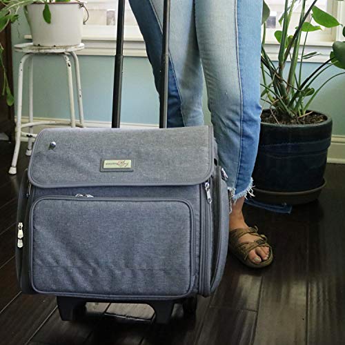 Everything Mary Deluxe Collapsible Rolling Craft Bag – Heather Gray Scrapbook Tote with Wheels – Portable Storage for Cricut, Art & Sewing – Lightweight, Stylish Travel Organizer - Image 3