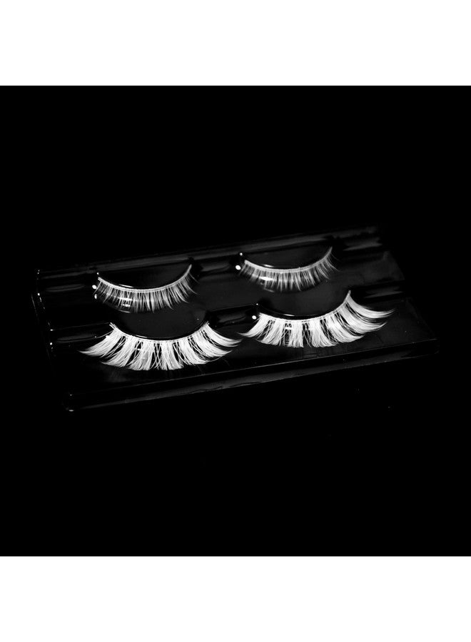 AUGENLI Halloween White False Lashes Extension Tools Japanese Anime Cosplay Natural Makeup Looking Masquerade Party Eye Lashes (01A) - Image 3