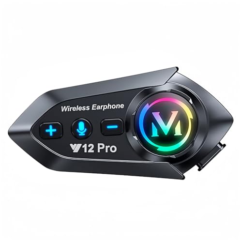 ELIKIDSTO Motorcycle Helmet Bluetooth Headset 2 Way Intercom 550 Yards,HIFI Sound,Noise Cancellation,Music Share,1000mAh,Helmet Speakers Headphones FM,Easy to Connect/Use with Gloves,Waterproof,Voice Assistant - Image 1