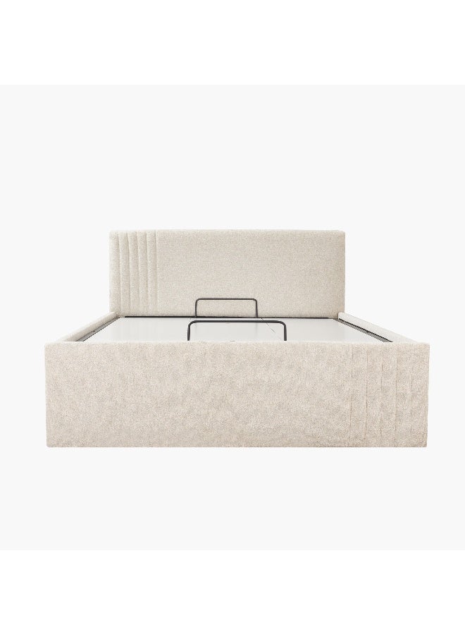 Home Box Upholstered Hydraulic Storage Queen Bed - Beige - Image 3