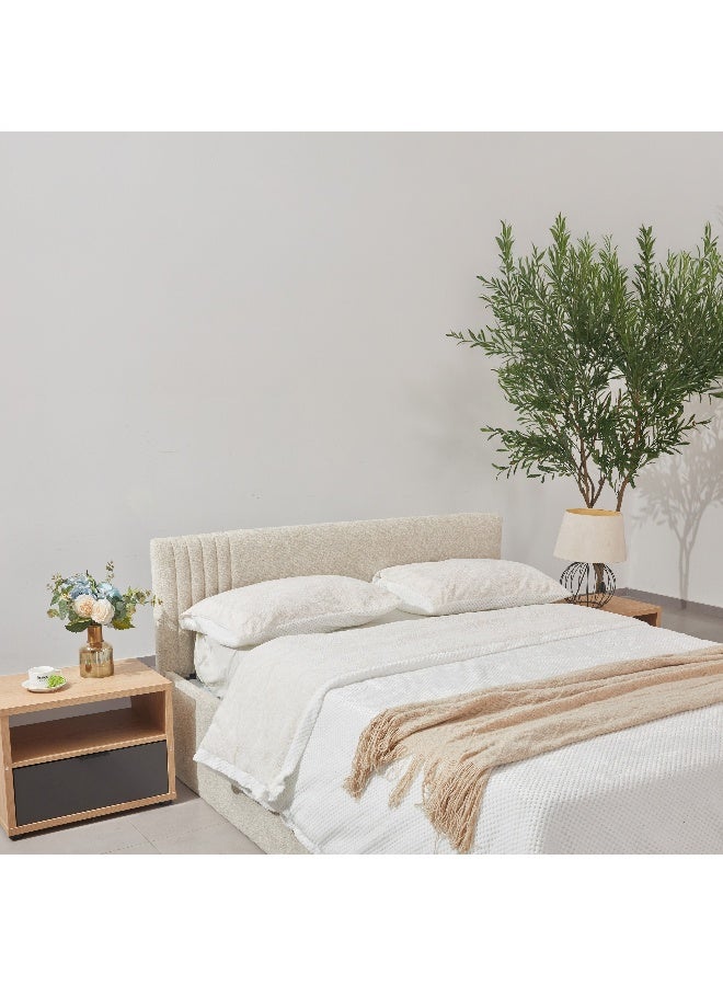 Home Box Upholstered Hydraulic Storage Queen Bed - Beige - Image 2