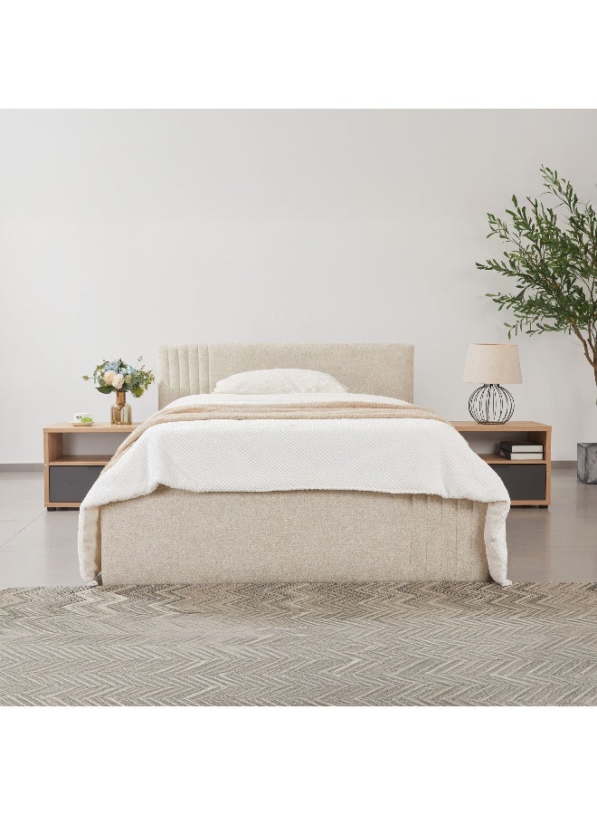Home Box Upholstered Hydraulic Storage Queen Bed - Beige - Image 1