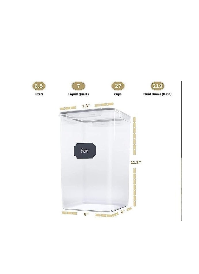 MahMir - MahMir® Extra Large Tall Food Storage Containers with Lids Airtight (6.5L|220 Oz|4pcs Pack) for Flour, Sugar, Rice & Baking Supply (6.5 L - 4pcs Pack) - Image 1