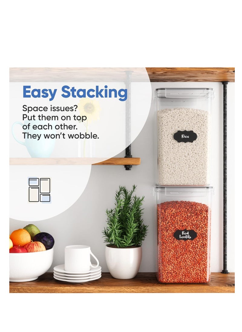 MahMir - MahMir® Extra Large Tall Food Storage Containers with Lids Airtight (6.5L|220 Oz|4pcs Pack) for Flour, Sugar, Rice & Baking Supply (6.5 L - 4pcs Pack) - Image 1