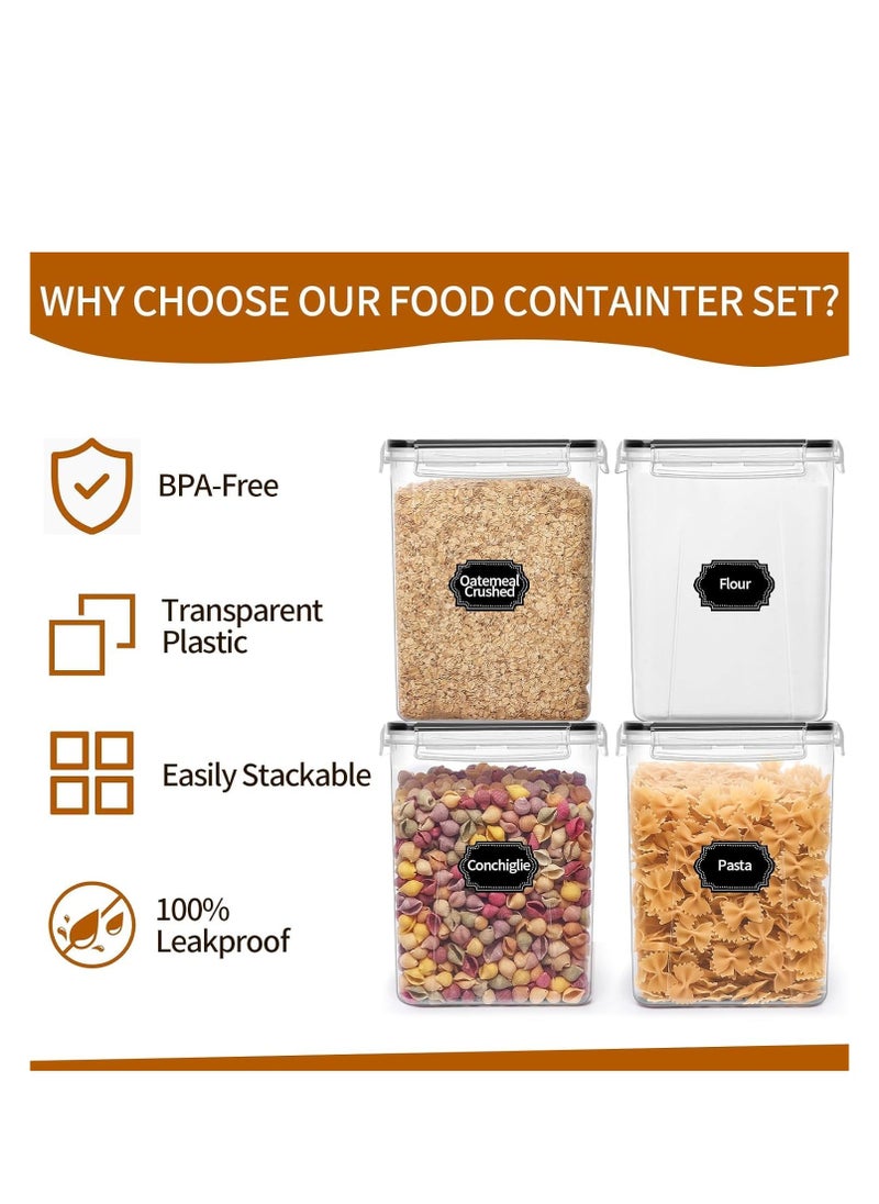 MahMir - MahMir® Extra Large Tall Food Storage Containers with Lids Airtight (6.5L|220 Oz|4pcs Pack) for Flour, Sugar, Rice & Baking Supply (6.5 L - 4pcs Pack) - Image 1