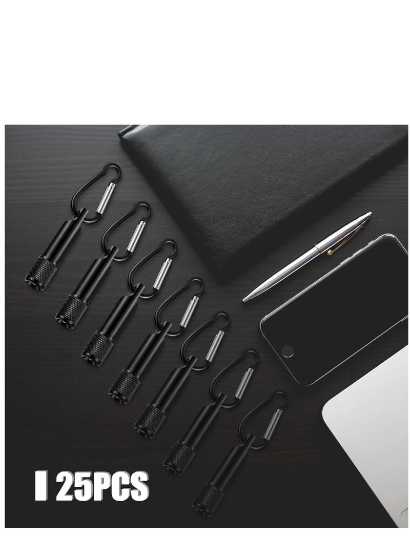 SYOSI 25 Pack Mini LED Keychain Flashlight Mini Keychain Flashlights Bulk with Carabiner Pocket Keychain Flashlight High Lumen EDC Handheld Flashlight for Camping Hiking Outdoor Activity Black - Image 5