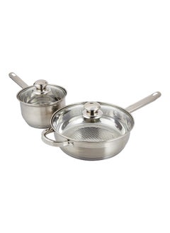 Wilson Wilson Stainless Steel 12-Piece Cookware Set - Casserole, Saucepan, Fry Pan | Heavy Duty With Stainless Steel Handle | Gas, Stove-tops Compatible For Family Meals  - Image 4