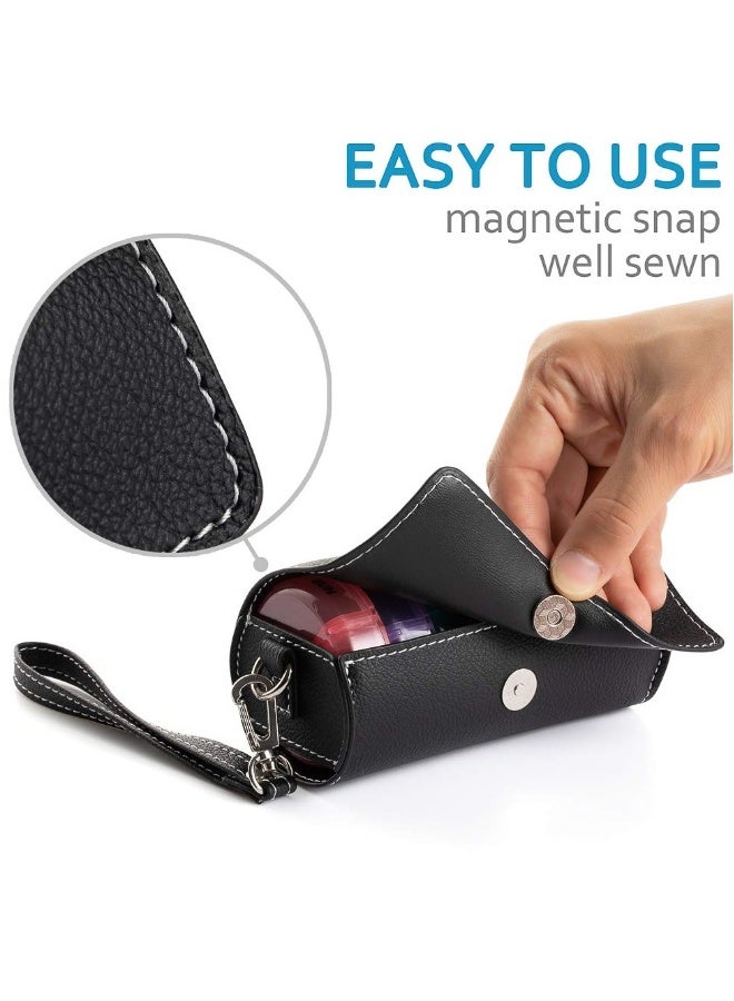 نيبمينينت منظم حبوب أسبوعي مرتين في اليوم، علبة حبوب دائرية محمولة للسفر لـ 7 أيام بأقسام واسعة، حقيبة من جلد PU، علبة حبوب محمولة للسفر للفيتامينات، الأدوية، زيوت السمك، والمكملات الغذائية - Image 5