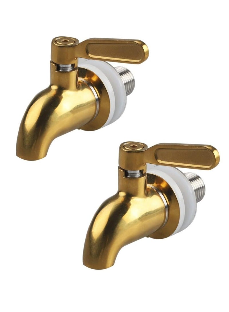 Captaintech 2 Pack Stainless Steel Spigot - Replacement Faucet for Beverage Dispensers, Sun Tea Jars, Durable Food Grade Tap, Ideal for Drinks and Parties - Image 1