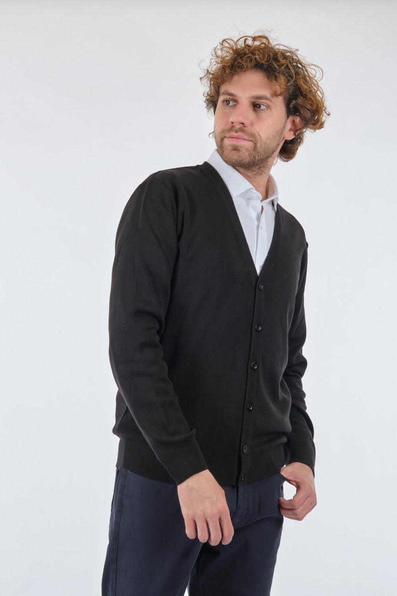 De Blasio Black Men's Cardigan 222340050  - Image 1