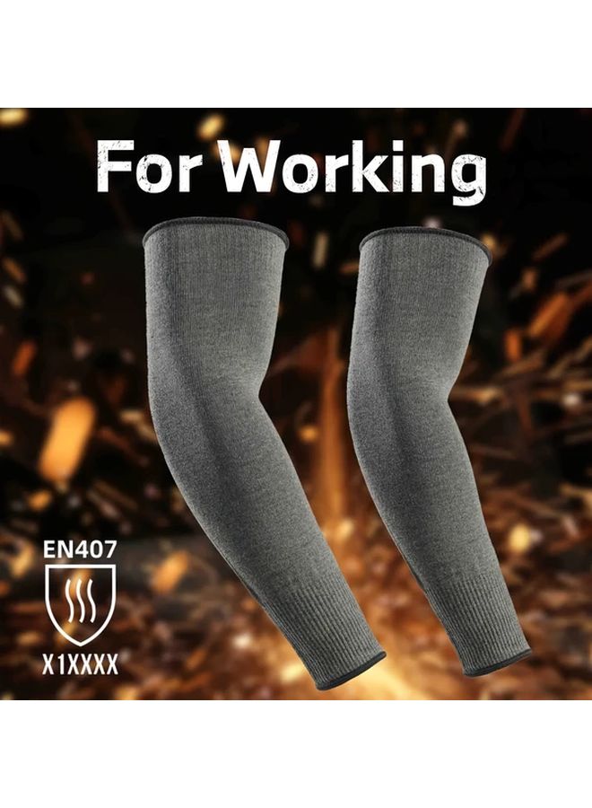 One Pair Kevlar Garden Arm Sleeves Protection One Size For Outdoor Camping - Image 2