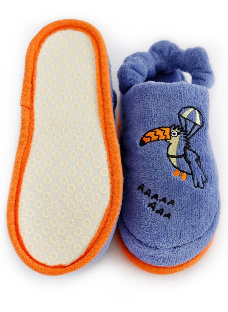 Milk&Moo - Milk&Moo Kids Slippers, %100 Cotton, Bath House Sleepers For Kids, Non Slip Soft Sole, With Elastic Band, Lightweight, Breathable, Designed For Indoor Use, For Boys and Girls, 5-6 Years Old - Image 1