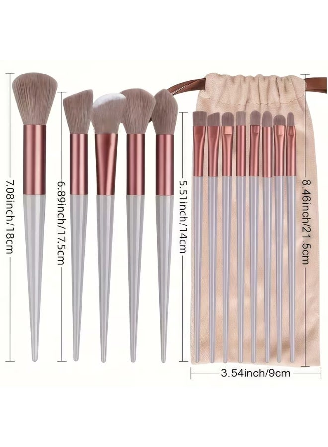 LANGMANNI 13pcs Professional Makeup Brush Set Soft Fur Beauty Eye Shadow Foundation Blush Cosmetic Brushes - Image 4