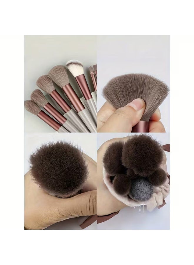 LANGMANNI 13pcs Professional Makeup Brush Set Soft Fur Beauty Eye Shadow Foundation Blush Cosmetic Brushes - Image 5