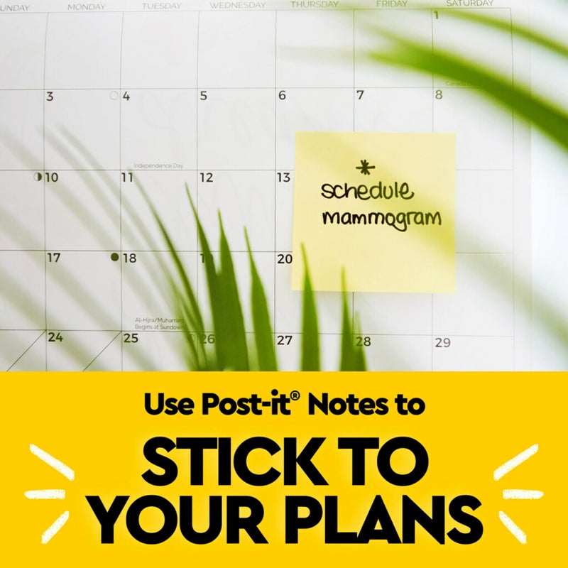 Post-it ملاحظات بوست-إت، 4 بوصة × 6 بوصة، 5 دفاتر ملاحظات لاصقة مخططة، 100 ورقة لكل دفتر، أصفر كناري، ملاحظة بوست-إت الأصلية، مستلزمات مدرسية ومنتجات مكتبية - Image 5