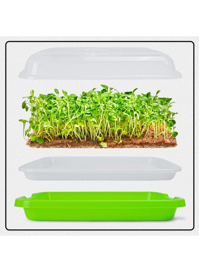 warmfarm Microgreens Growing Trays with Lids and Coconut Fiber Mat,Seed Sprouter Tray with Drain Holes,Seed Starter Tray Reusable,Microgreens Growing Trays,Cat Grass Growing Kit for Indoor Cats (Pack 5) - Image 3
