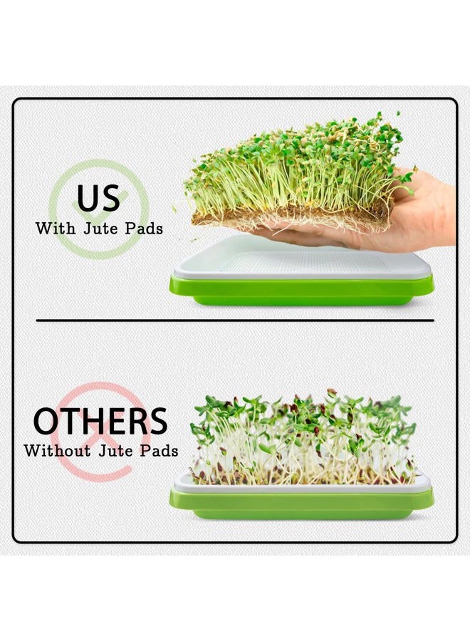 warmfarm Microgreens Growing Trays with Lids and Coconut Fiber Mat,Seed Sprouter Tray with Drain Holes,Seed Starter Tray Reusable,Microgreens Growing Trays,Cat Grass Growing Kit for Indoor Cats (Pack 5) - Image 2