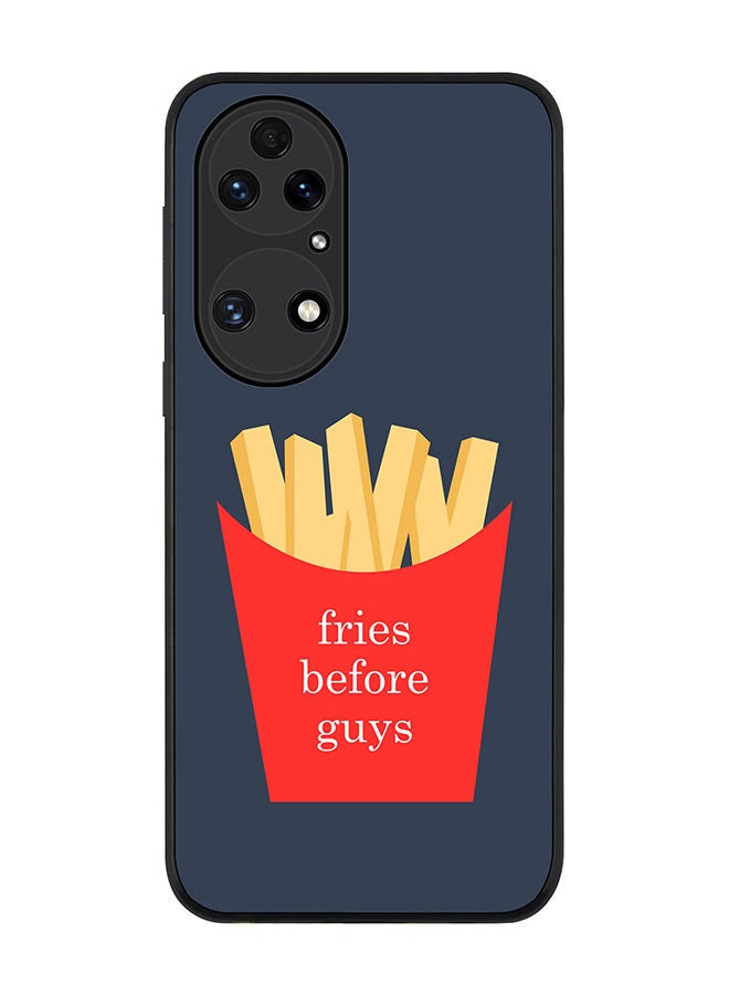 Stylizedd Rugged Black edge case for Huawei P50 Slim fit Soft Case Flexible Rubber Edges Anti Drop TPU Gel Thin Cover - Fries Before Guys - Image 1