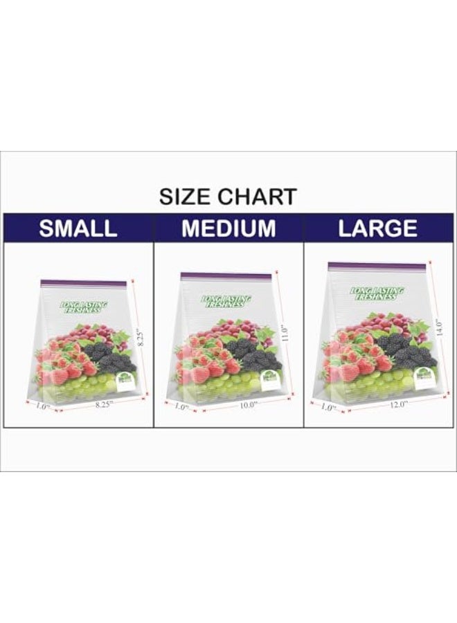 Shalimar Zip Lock Press Fit Reusable Bag – Combo Pack of 3 Boxes (Small + Medium + Large) – 45 Bags – Vegetable/Freeze/Multi-Purpose Storage Bags – Natural Color - Image 4