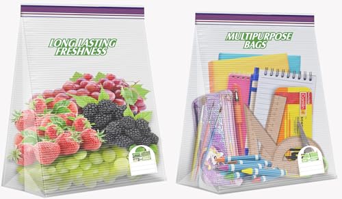 Shalimar Zip 'N' Lock Bag Press Fit (Reusable) (3 Boxes) Combo Pack size (Small + Medium + Large) Vegetable Bag/Freeze Bag/MultiPurpose Storage Bag (Pack of total 45 Bags) Color Natural - Image 4