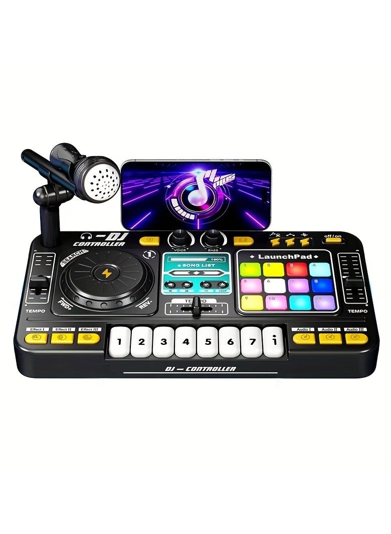 FLYHSO DJ Mixer Toys for Toddlers, Electronic Baby Musical DJ Toys with Lights, Songs, Sound Effects, Microphone, Birthday Gifts for 3 4 5 6 Years Old Boys Girls - Image 1