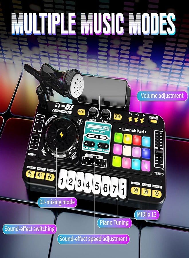 FLYHSO DJ Mixer Toys for Toddlers, Electronic Baby Musical DJ Toys with Lights, Songs, Sound Effects, Microphone, Birthday Gifts for 3 4 5 6 Years Old Boys Girls - Image 2