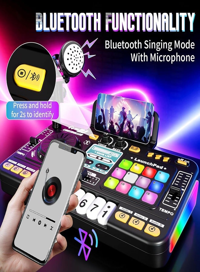 FLYHSO DJ Mixer Toys for Toddlers, Electronic Baby Musical DJ Toys with Lights, Songs, Sound Effects, Microphone, Birthday Gifts for 3 4 5 6 Years Old Boys Girls - Image 4