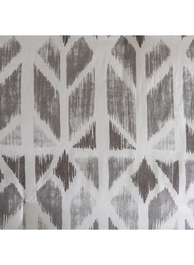 Cottage طقم لحاف سوبر كينج 6 قطع بطباعة شيفرون من الألياف الدقيقة، رمادي 250*260 سم - Image 4