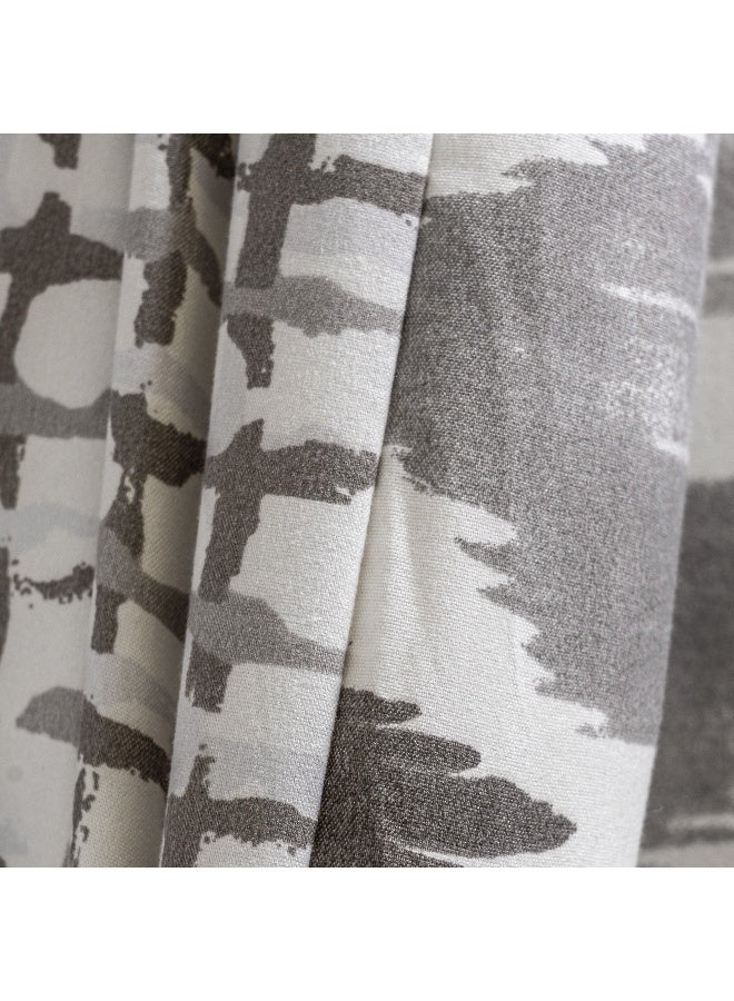 Cottage طقم لحاف سوبر كينج 6 قطع بطباعة شيفرون من الألياف الدقيقة، رمادي 250*260 سم - Image 5