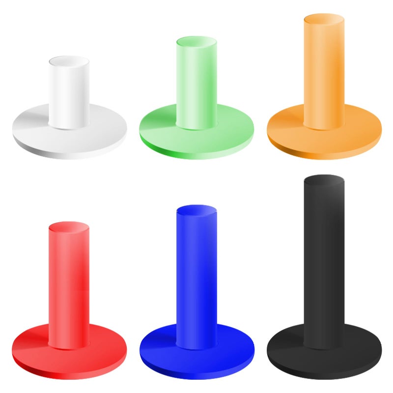 VIVIDLY Rubber Golf Tees for Mats & Driving Range & Golf Simulators - 6 Colors and 6 Sizes for Indoor Outdoor Backyard Home Office - Image 1