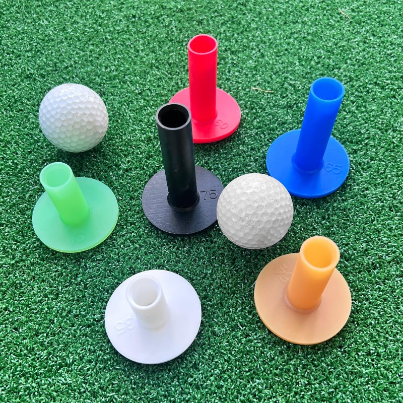 VIVIDLY Rubber Golf Tees for Mats & Driving Range & Golf Simulators - 6 Colors and 6 Sizes for Indoor Outdoor Backyard Home Office - Image 5