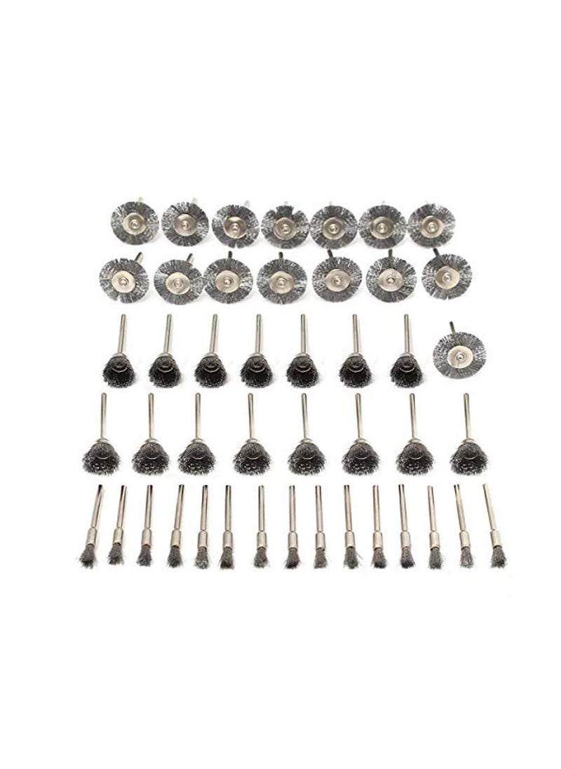 DIY Crafts DIY Crafts 20 PC Wire Brushes Set Steel Wheel Brushes DIY Tools for Dremel Accessories for Rotary Tools Fit DIY Tools for Dremel and Compatible Rotary Tools Design No 1 Pack Of 20 Pcs  - Image 1