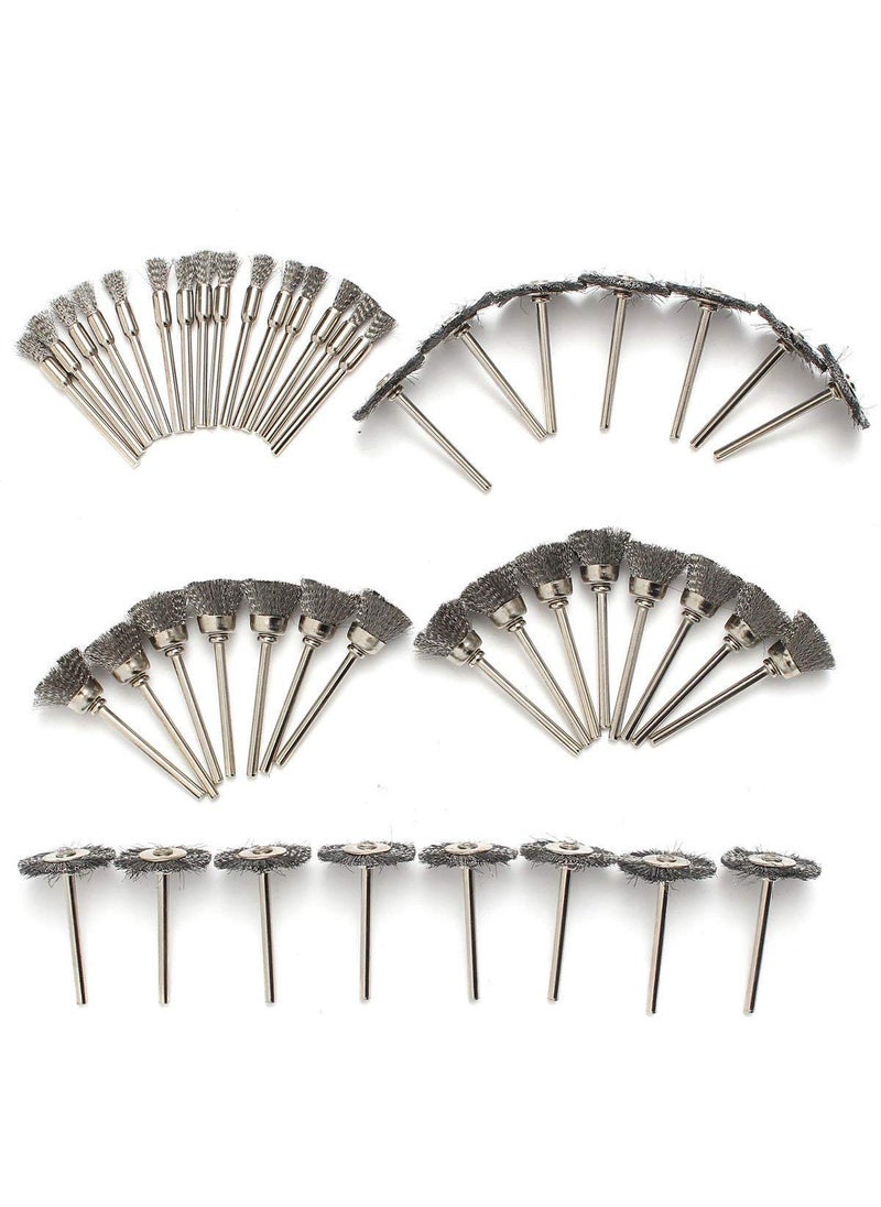 DIY Crafts DIY Crafts 20 PC Wire Brushes Set Steel Wheel Brushes DIY Tools for Dremel Accessories for Rotary Tools Fit DIY Tools for Dremel and Compatible Rotary Tools Design No 1 Pack Of 20 Pcs  - Image 2
