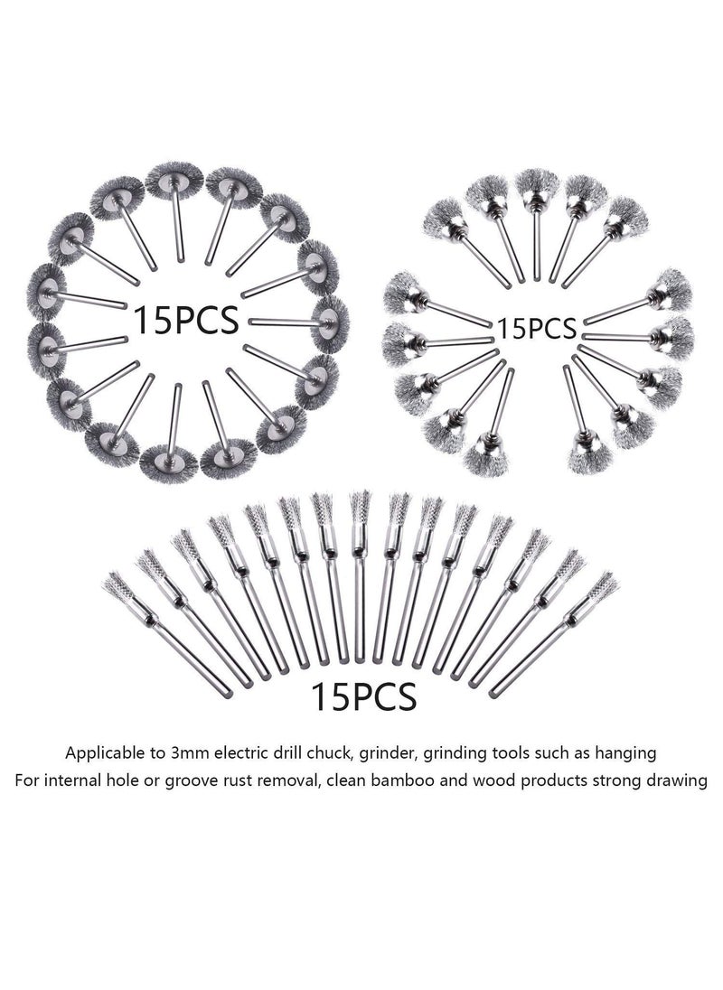 DIY Crafts DIY Crafts 20 PC Wire Brushes Set Steel Wheel Brushes DIY Tools for Dremel Accessories for Rotary Tools Fit DIY Tools for Dremel and Compatible Rotary Tools Design No 1 Pack Of 20 Pcs  - Image 4