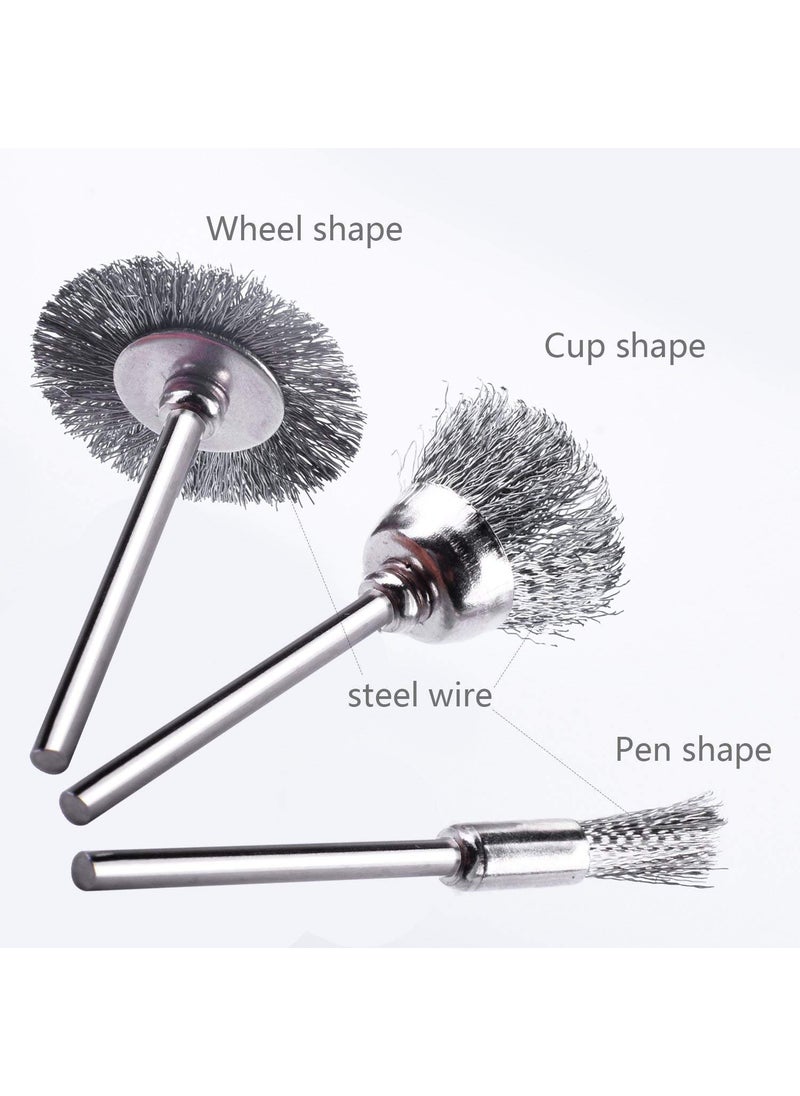 DIY Crafts DIY Crafts 20 PC Wire Brushes Set Steel Wheel Brushes DIY Tools for Dremel Accessories for Rotary Tools Fit DIY Tools for Dremel and Compatible Rotary Tools Design No 1 Pack Of 20 Pcs  - Image 5