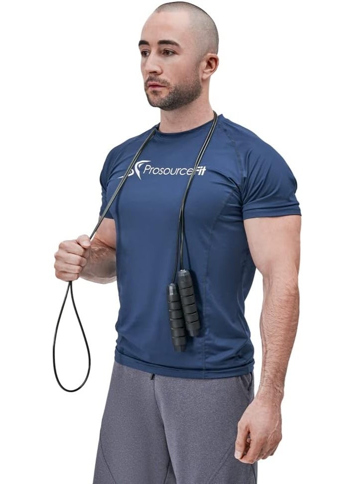 Generic ProsourceFit Speed Jump Rope Up to 8 Foot Adjustable Length For Men and Women, Foam Handles, Ultra Light Rope For Boxing, Jumping Exercises and Cardio Workout, Black  - Image 1