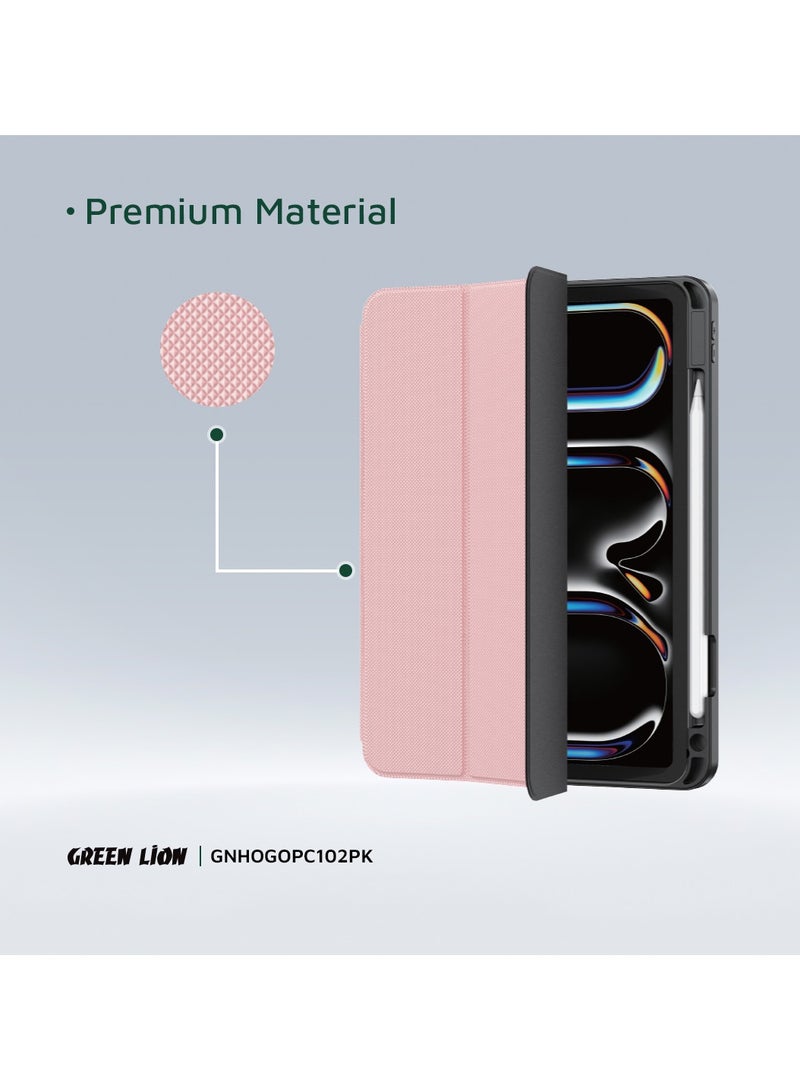 GREEN LION iPad Case Hogo Premium cover with Pencil Holder for iPad iPad 10" - 10.9" / Stable Trifold Stand / Effective Shockproof / Full Body Drop Protection / Adjustable Angles / Auto Wake/Sleep - Pink - Image 4