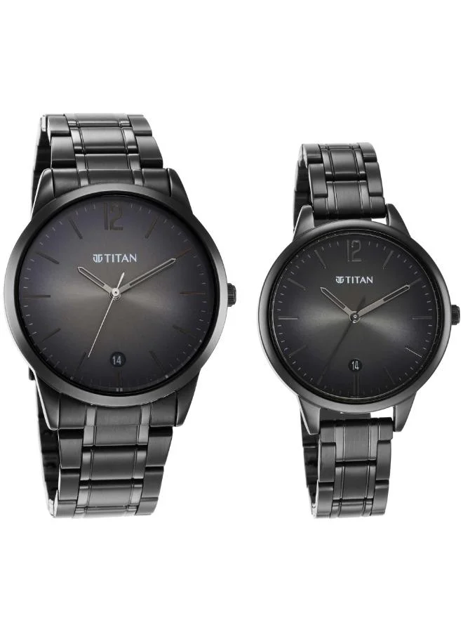 TITAN Pair's Stainless Steel Analog Watch 18062617NM01 - 43.5x36.5  mm