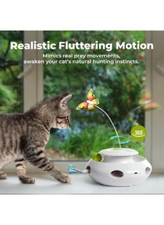all for paws ALL FOR PAWS 3 in 1 Interactive Cat Butterfly Flutter Toy with Rolling Balls and Popping Feather Toy Automatic Spinner - Mental Stimulation for Indoor Cats - USB Rechargeable  - Image 3