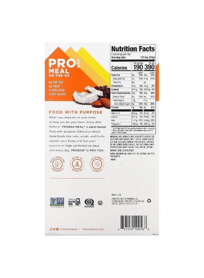 PRO BAR ProBar, Meal On-The-Go Bar, Chocolate Coconut, 12 Bars, 3 oz (85 g) Each  - Image 2