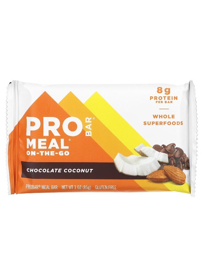 PRO BAR ProBar, Meal On-The-Go Bar, Chocolate Coconut, 12 Bars, 3 oz (85 g) Each  - Image 3