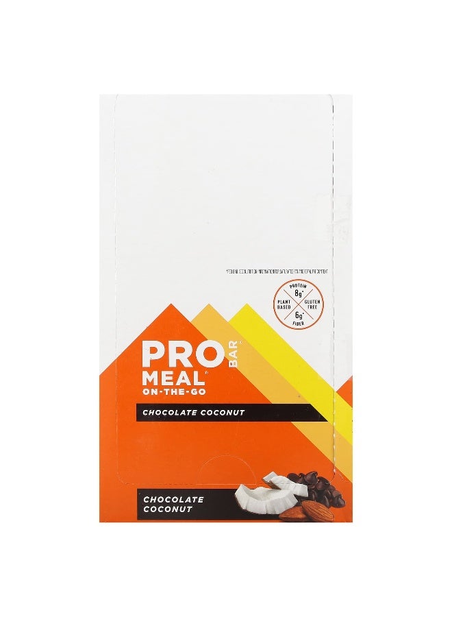 PRO BAR ProBar, Meal On-The-Go Bar, Chocolate Coconut, 12 Bars, 3 oz (85 g) Each  - Image 1