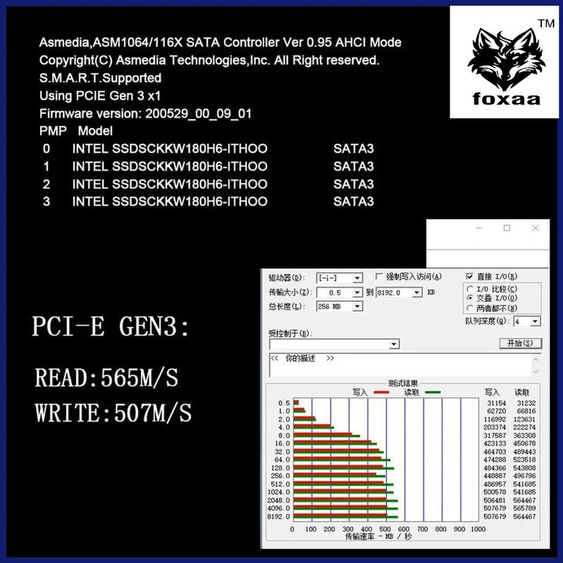 foxaa SaiRetail.Com PCIe SATA Controller Expansion Card - 8 Ports with 8 SATA Cables, Power Splitter Cable and Low Profile Bracket - PCI-E X1 3.0 Gen3 (6Gbps) Controller Card (ASM1064+JMB575) - Image 4