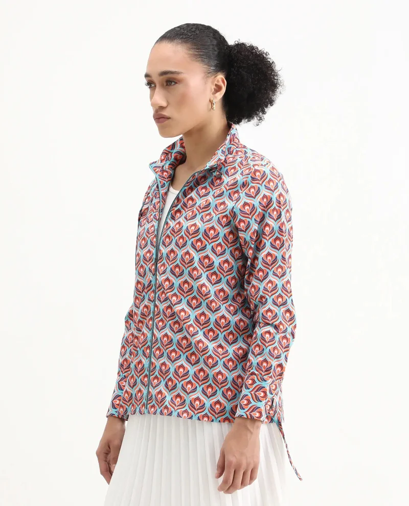 Rareism Women's High Neck Shirt With Buckle Detail