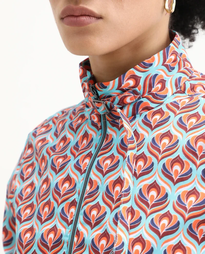 Rareism Women's High Neck Shirt With Buckle Detail