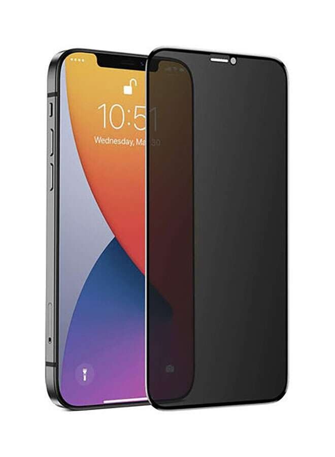 BORTONY Privacy Full Screen Tempered Glass Protector For Apple iPhone 12 Pro Black - Image 1