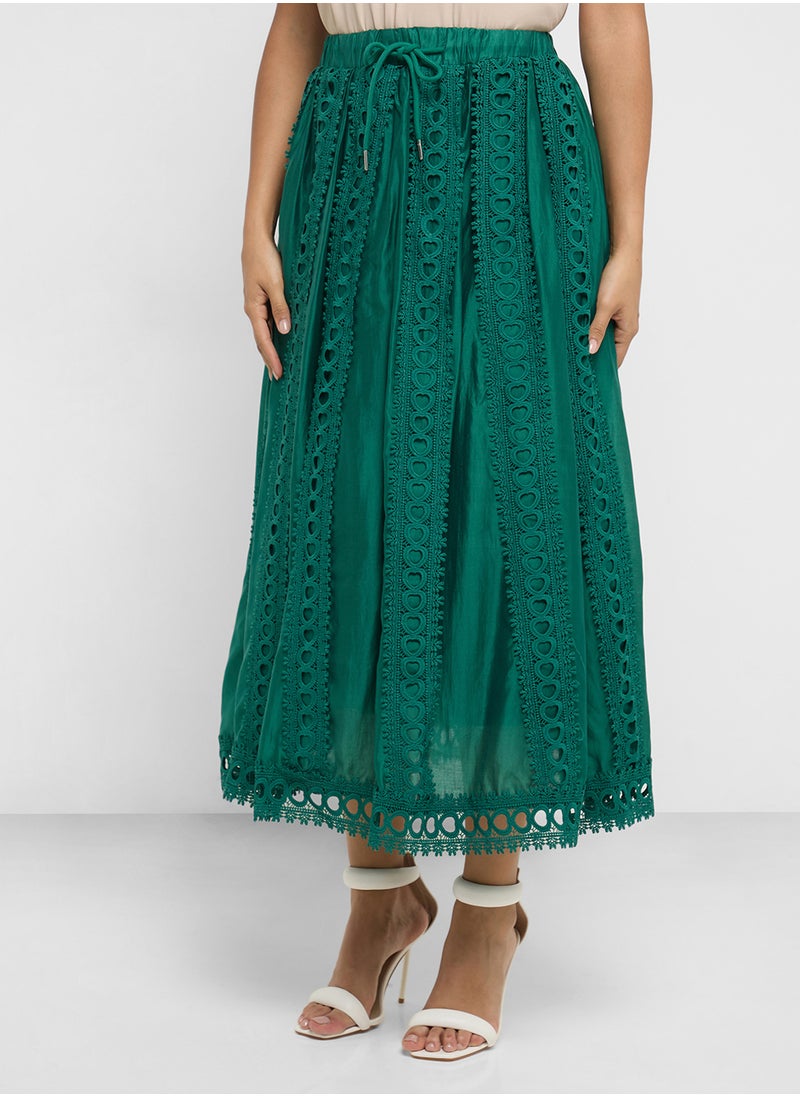 Khizana Top & Skirt Set With Lace Trim  - Image 4