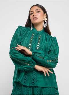 Khizana Top & Skirt Set With Lace Trim  - Image 3