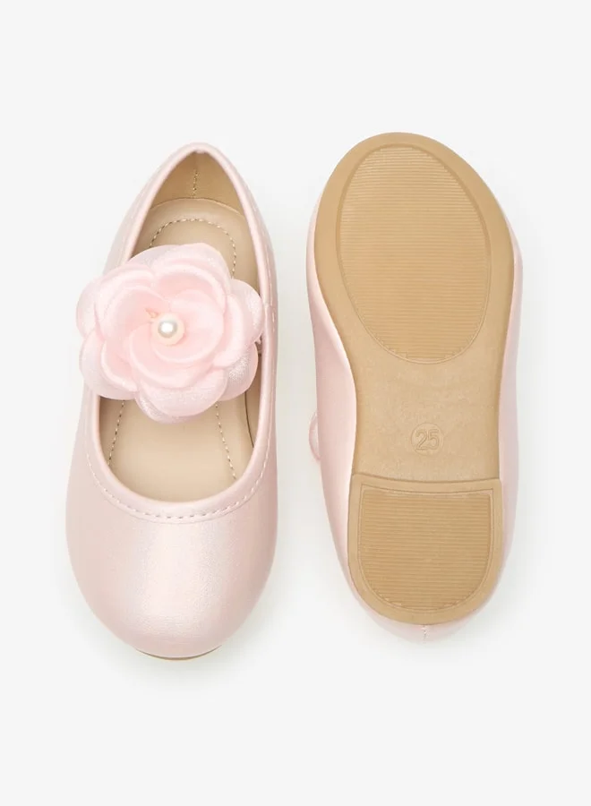 Flora Bella By Shoexpress Girls Accent Detail Slip-On Round Toe Ballerina Shoes